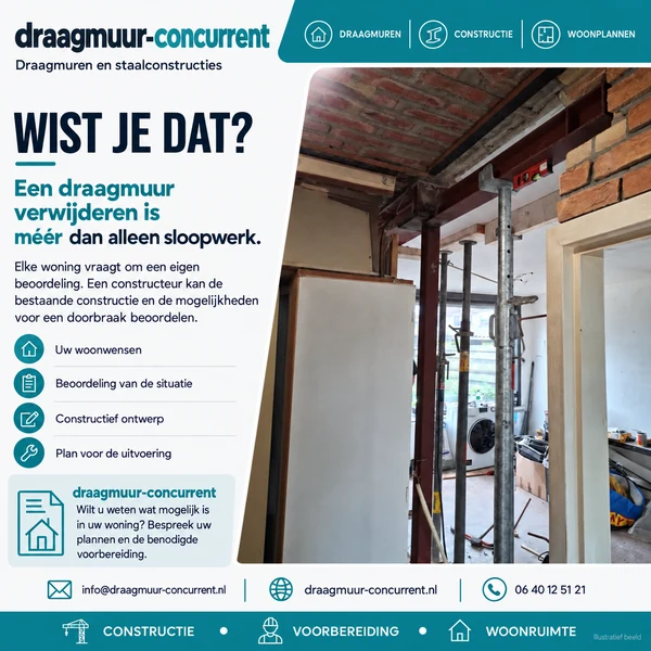 Voorlichtingsbeeld over de beoordeling van een draagmuurdoorbraak