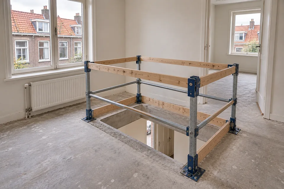Ontwerpbeeld: trapgat in beton